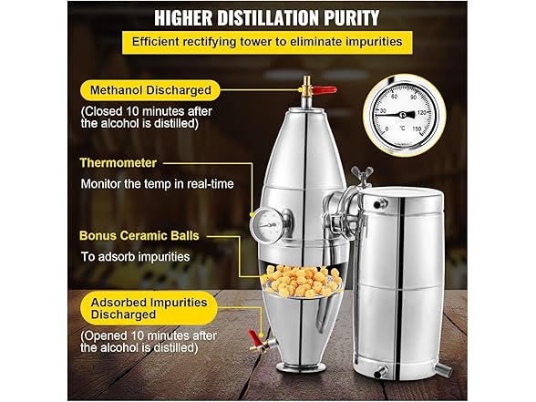 30L Stainless Steel Alcohol Distiller Home Brew Kit Moonshine Wine Mak