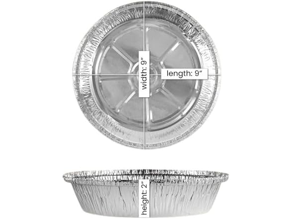 VeZee 9 Inch Round Aluminum Foil Pan Wit