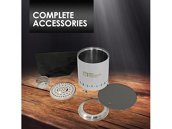 Red Mountain Valley Smokeless Tabletop Fire Pit with Mat, Gray