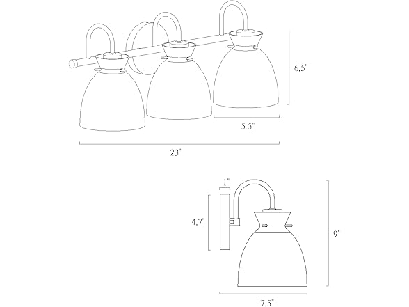 KSANA Black Gold Bathroom Light Fixtures, 3 Light