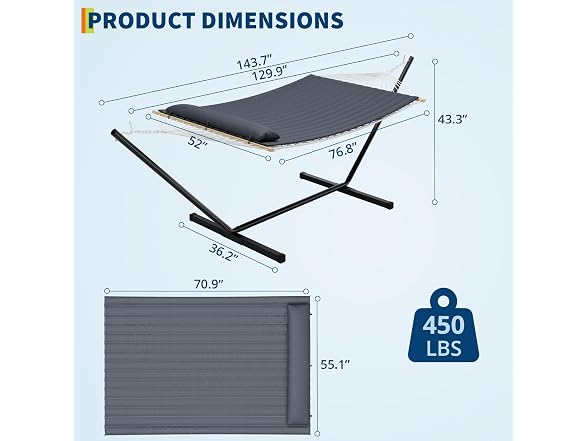 Double Hammock with Stand for 2