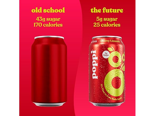 Poppi Sparkling Soda Cherry Limeade Flavor 12-Ct