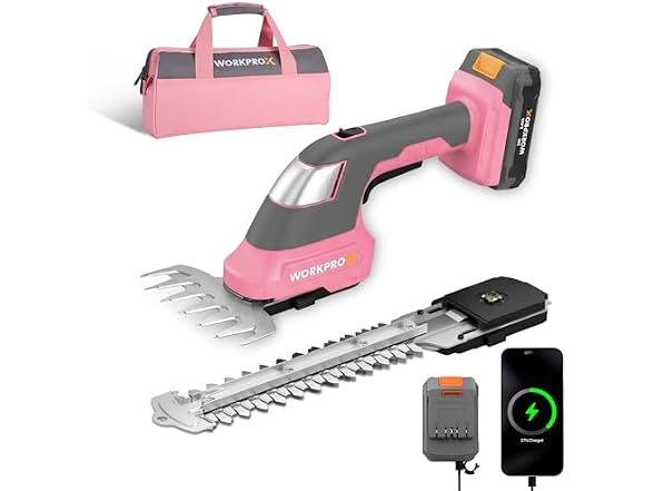 WORKPROX 20V Pink Grass Shear