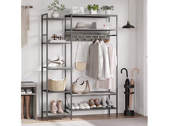 IDEALHOUSE 5-Tier Portable Clothing Rack