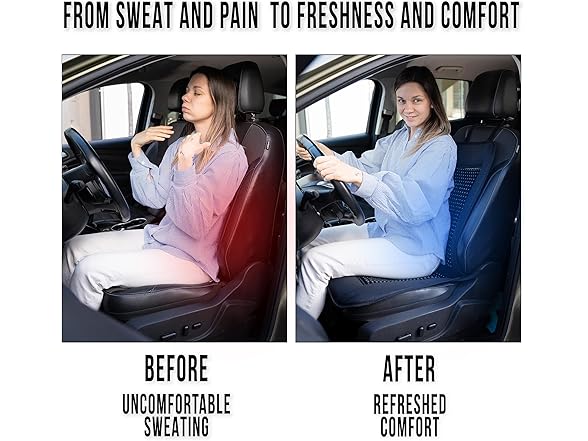 Zone Tech SE0098 Beaded Cooling Car Seat Cover Black