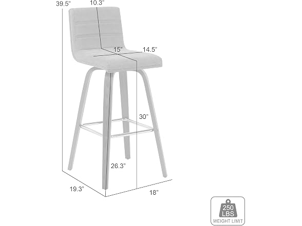 Vienna Bar Stool Black/Black Set of 3 - Gallery 3