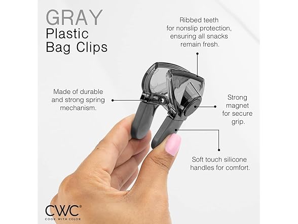 COOK WITH COLOR Bag Clip 6Pk