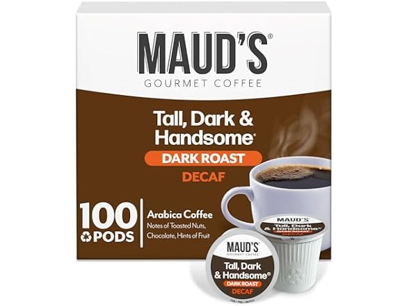 Maud's Decaf Dark Roast Coffee Pods, 100 ct