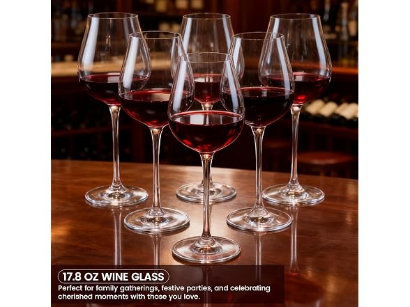 Genicook Wine Glasses Set Of 6 17 OZ