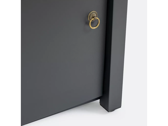 30" Sq Black Steel Fire Table – 50k BTU