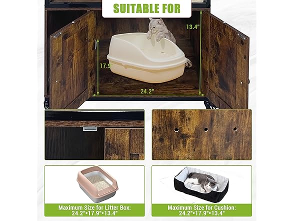 Litter Box Furniture Cat Tree with Litter Box