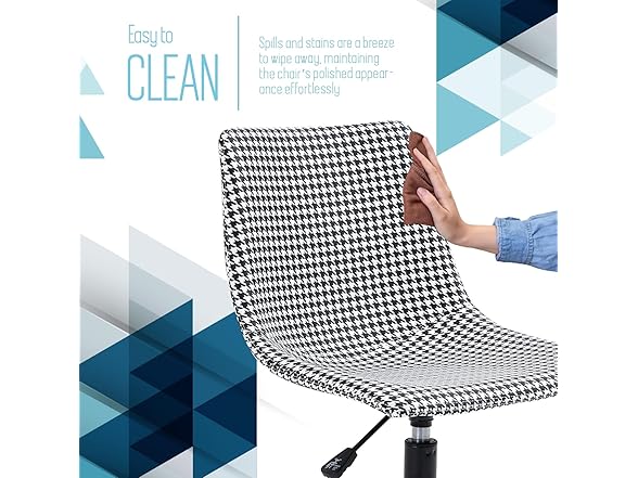 Armless Office Desk Chair in Vinyl Print