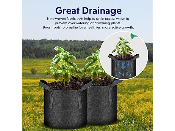 iPower 5Gal Grow Bags 5pk