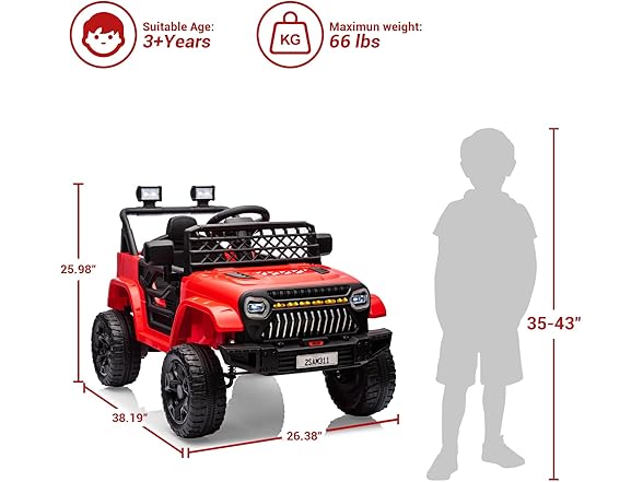 12V Ride On Car for Kids Electric Vehicle Red