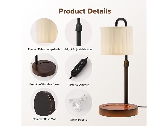 keysays Dimmable Candle Warmer Lamp