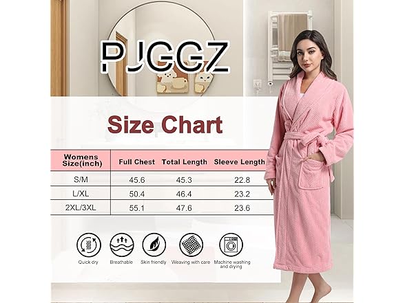 PJGGZ Women's Shawl Collar Bathrobe