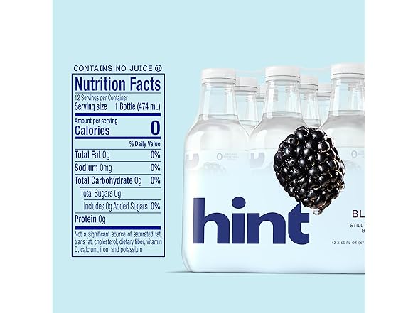 12PK Hint Fruit-Infused Bottled Water, Blackberry