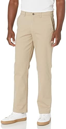 Amazon Essentials Mens Straight-Fit Casual Stretch Chino Pants, Tan, 33W x 32L