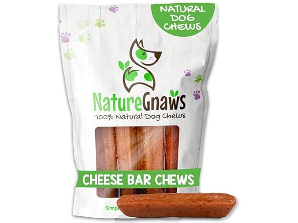 Nature Gnaws Bacon Cheese Bar Chews for Dogs
