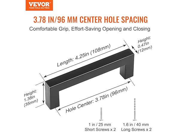 VEVOR 30 Pack Cabinet Pulls - 96mm