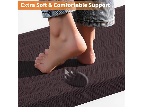 UKISS Brown 20" X 32" Cushioned Comfort Mat