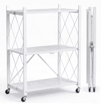 J&V Textiles Foldable 3-Tier Matte Metal Cart - Gallery 19