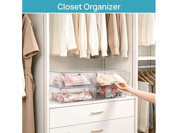 Vtopmart 2 Pack Large Stackable Storage Drawers