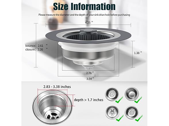 ANDAN 3in1 Kitchen Sink Drain