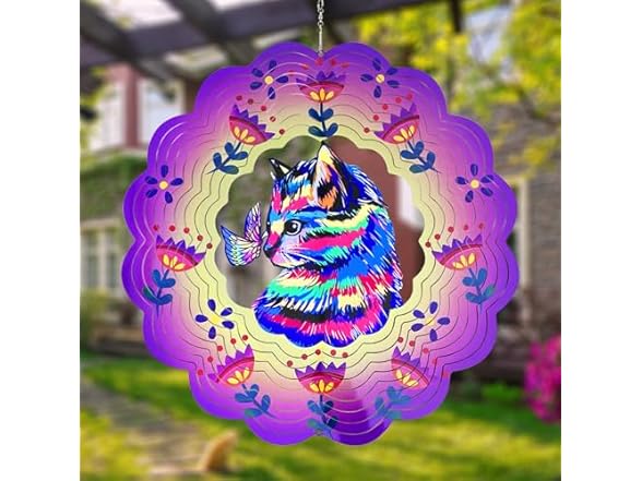 GOTOME Cat Wind Spinners Metal Gifts