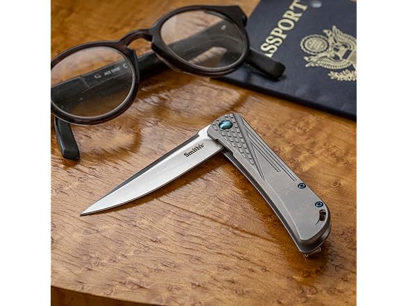SMITH’S 3-Inch Folding Knife Stonewash Finish
