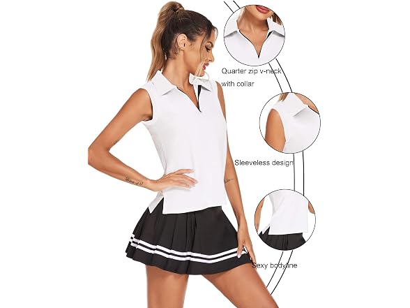 Hotloox Women (L) Golf Tops Sleeveless UV Tanks