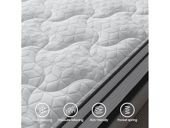Maxzzz 14 inch Queen Hybrid Mattress