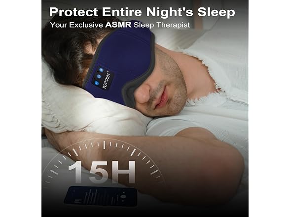 TOPOINT Sleep Mask w/BT Headphones