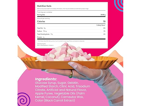 Smarties Squashies Foam Gummy Candies - Raspberry