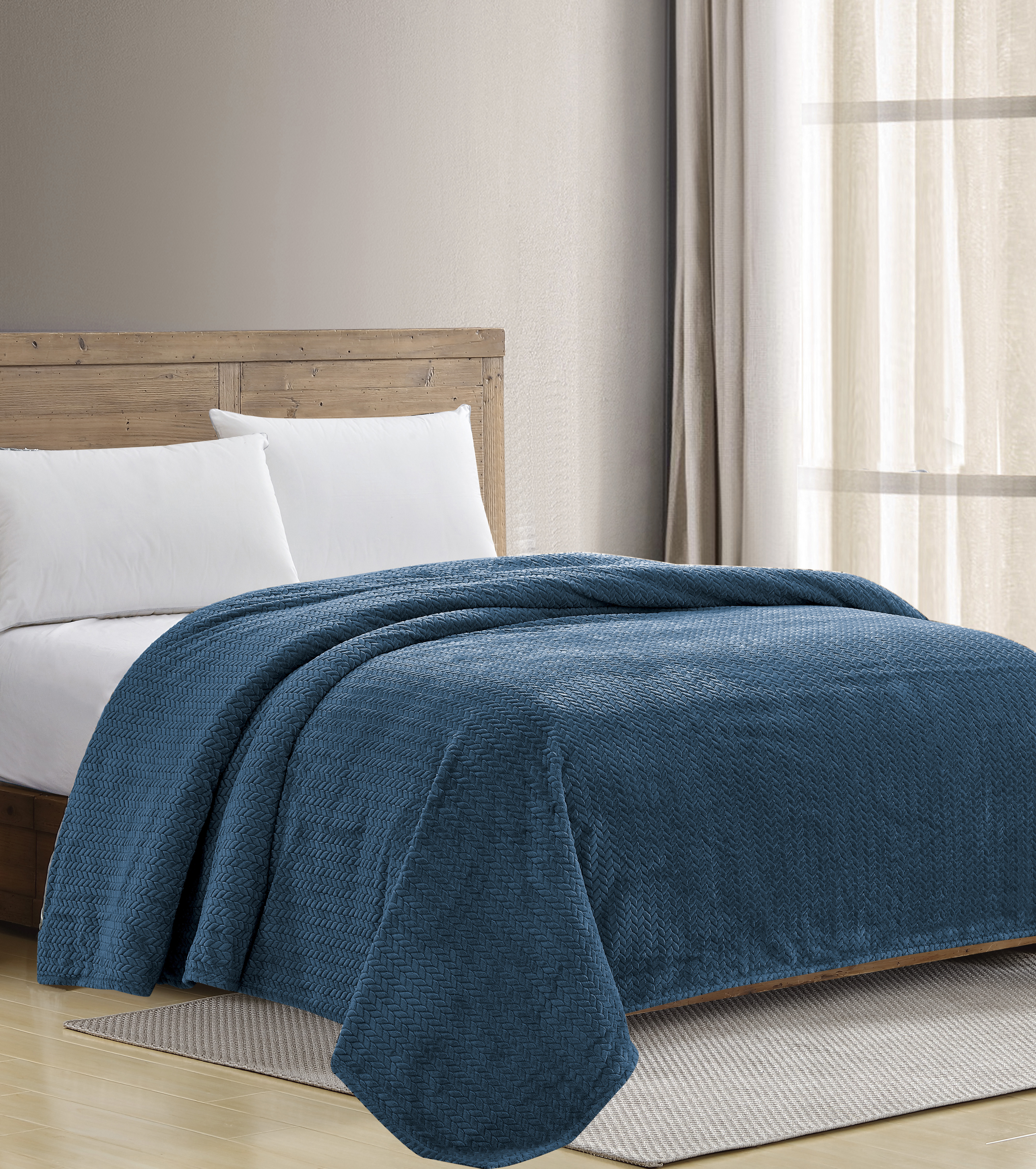 Chevron Braided Queen Blanket 86" x 86" - Gallery 19