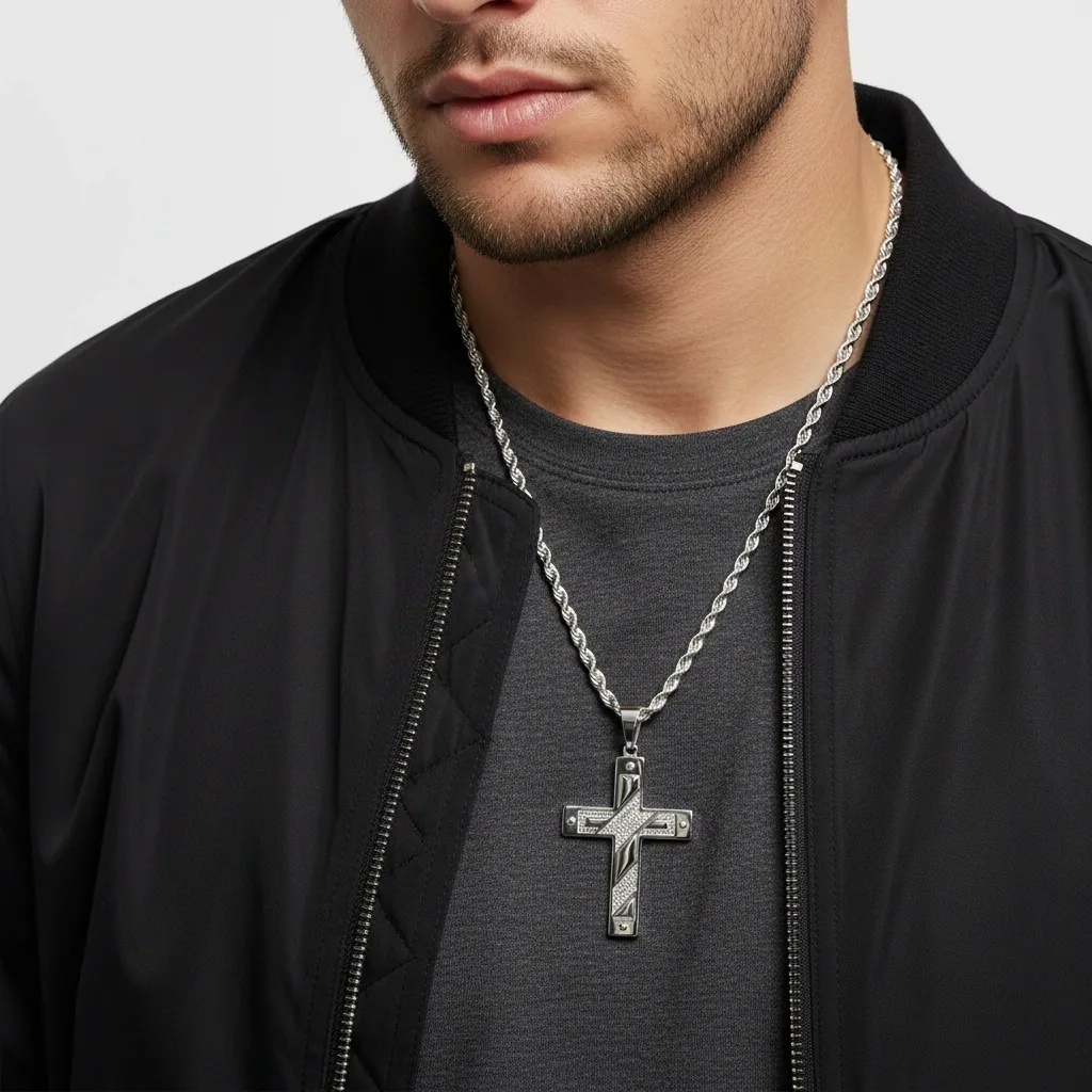 Polished Cross Pendant Necklace - Gallery 11