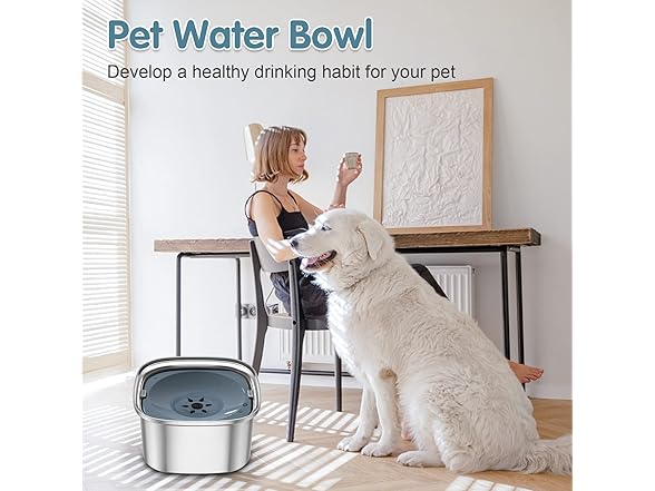 UPSKY 0128-3L Dog Water Bowl-Blue