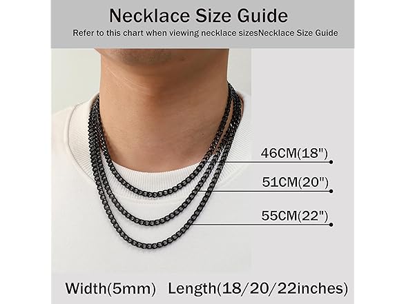 MISWOYI Cuban Link Chain 18"