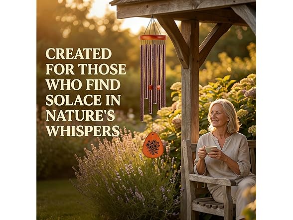 StellaRose W0582 Matte Textured brown Wind Chimesq