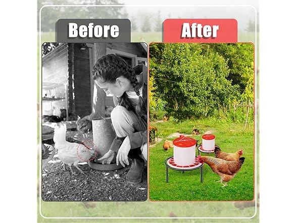 LOTKEY 4 PCS Metal Stand for Chicken Feeder Water