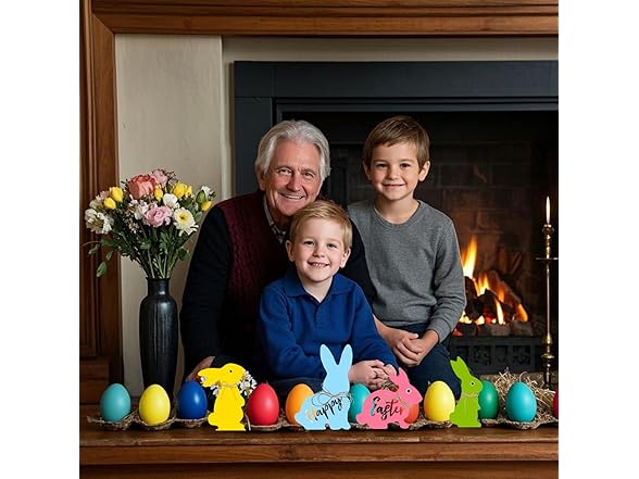 ALISSAR Wooden Easter Bunny Decorations