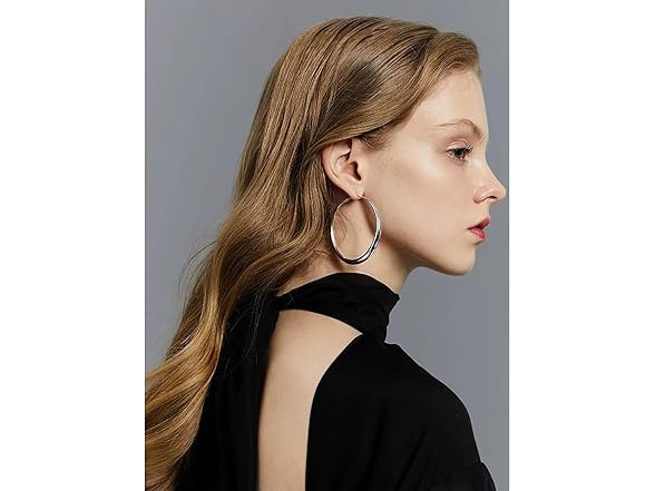 Cocadant Sterling Silver 60mm Hoop Earrings