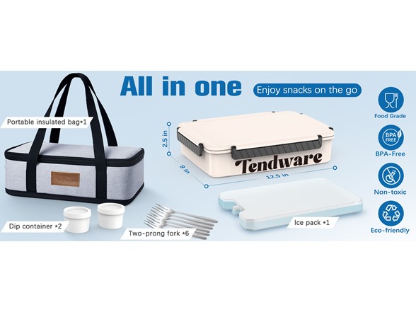 TENDWARE LIFE Tray: Chilled Portable Snackle Box Container