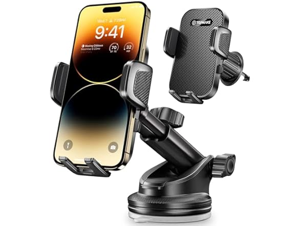 Topmake 3-in-1 Cell Phone Holder for Car