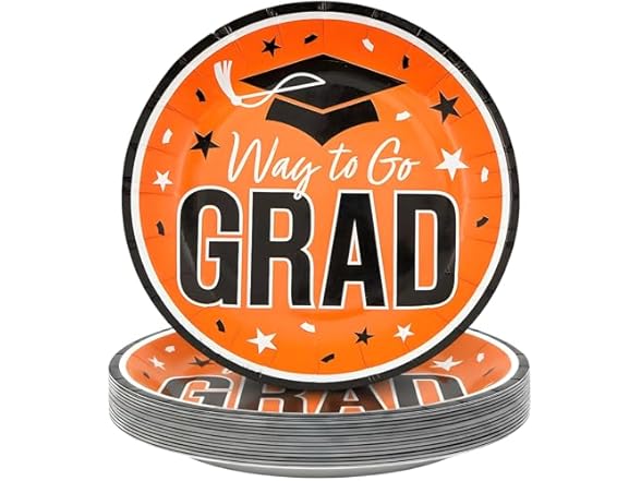 Fun Express Grad Plates 25ct White