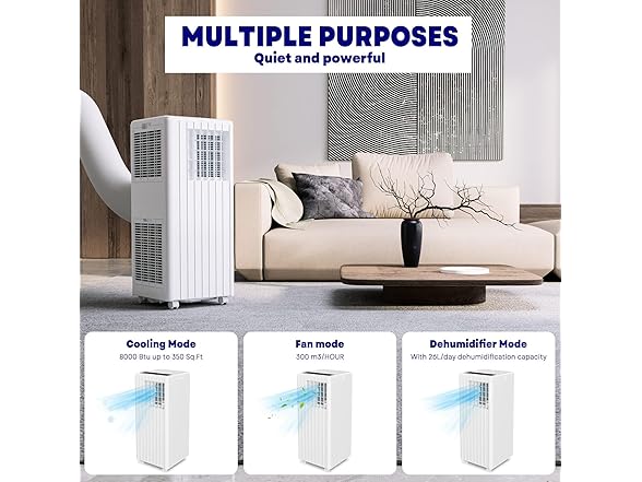 GarveeHome 8,000 BTU Portable Air Conditioner