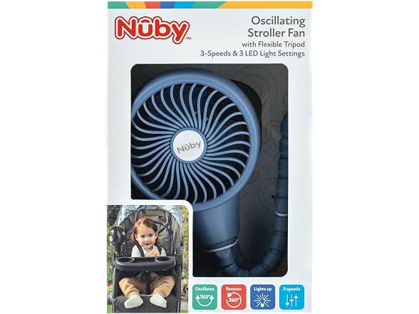Nuby Oscillating Flexible Tripod Stroller Fan