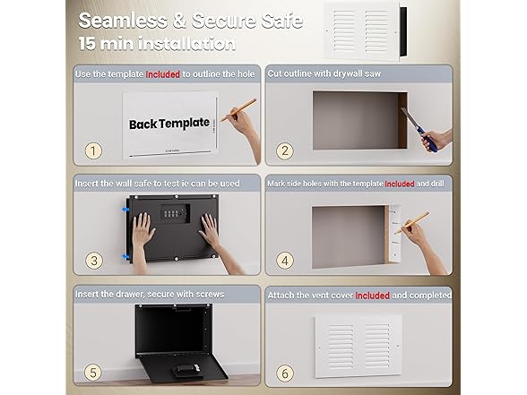 Mboko BC627525100073 Hidden Wall Safe (Open Box)