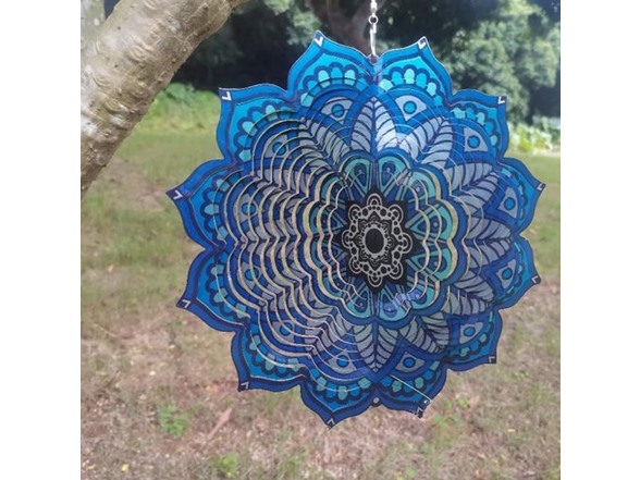 Mandala Wind Spinner - Blue - 12 in