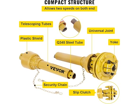 VEVOR 31.5"-41" Brush Hog PTO Shaft